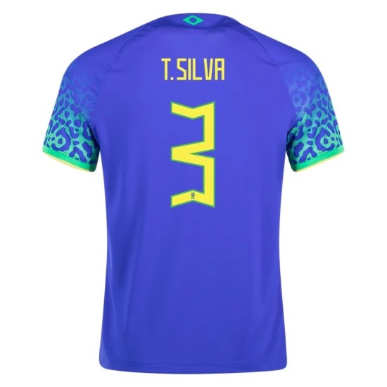 Thiago Silva #3 Brasil Camiseta de Visita Mundial 2022