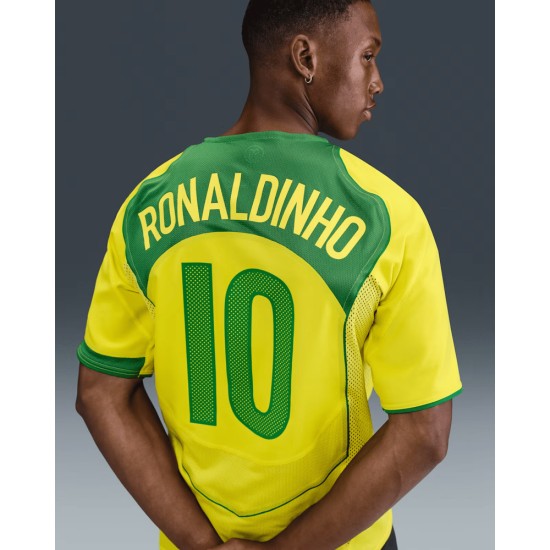 Camiseta Niño Brasil 2004 T90 Remake - Ronaldinho nº10