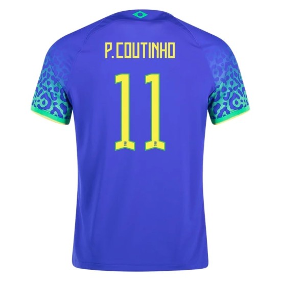 Philippe Coutinho #11 Brasil Camiseta de Visita Mundial 2022 Philippe Coutinho #11 Brasil Camiseta de Visita Mundial 2022