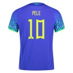 Pele #10 Brasil Camiseta de Visita Mundial 2022