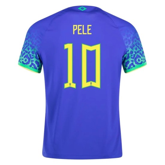 Pele #10 Brasil Camiseta de Visita Mundial 2022